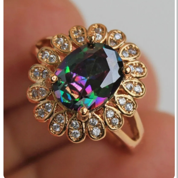 Jewelry - New size 8.5 Myst topaz cz Gold filled ring